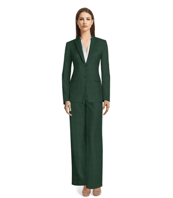 dark green pant suit