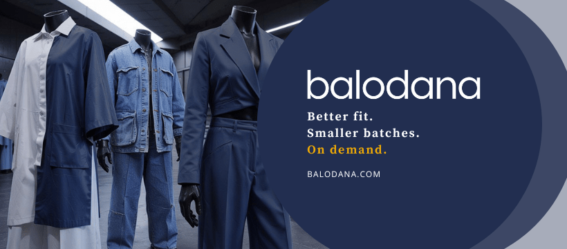 Balodana banner describing small batch manufacturing